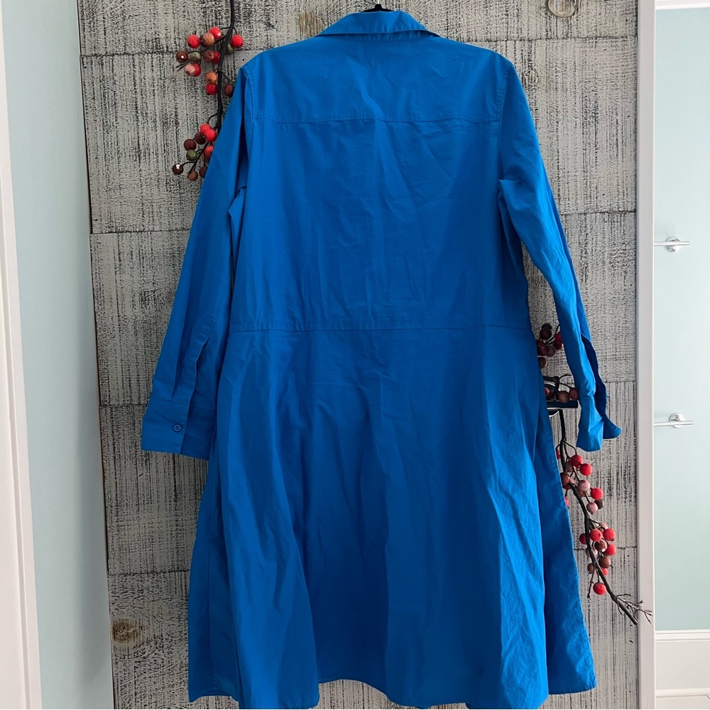 COS Community Of Style Pleated Cotton
Shirtdress Long Sleeve Royal Blue Size 14 - Picture 7 of 8
